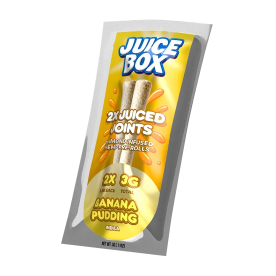 Juice Joints | 2x 1.5G Diamond Infused Hemp Pre Rolls | Banana Pudding