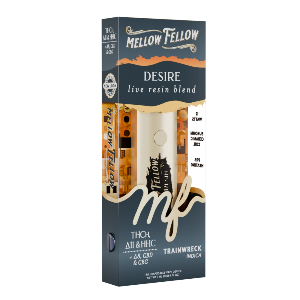 Mellow Fellow Desire Blend - Live Resin 1ml Disposable Vape - Trainwreck (Indica)