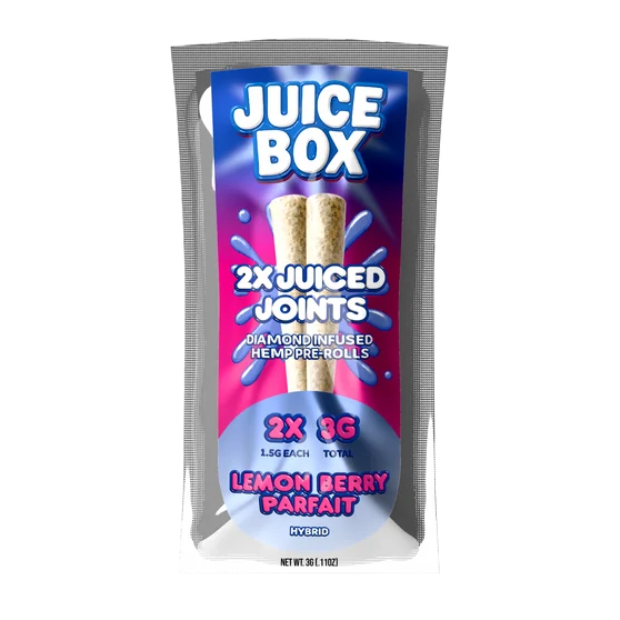 Juice Joints | 2x 1.5G Diamond Infused Hemp Pre Rolls | Lemon Berry Parfait