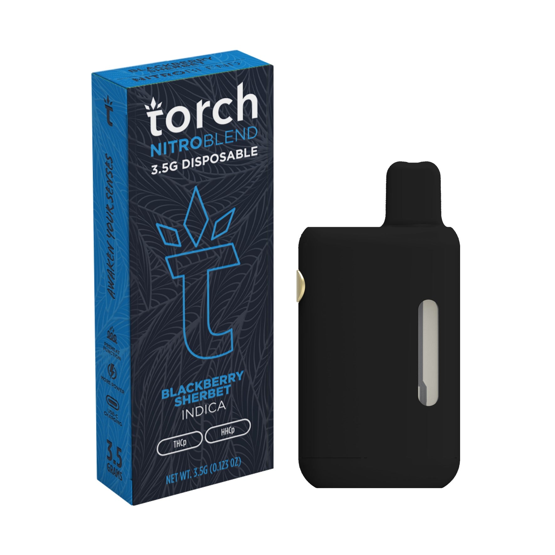 TORCH NITRO BLEND THC-A BOOSTED DISPOSABLE 3.5G Blackberry Sherbet (In