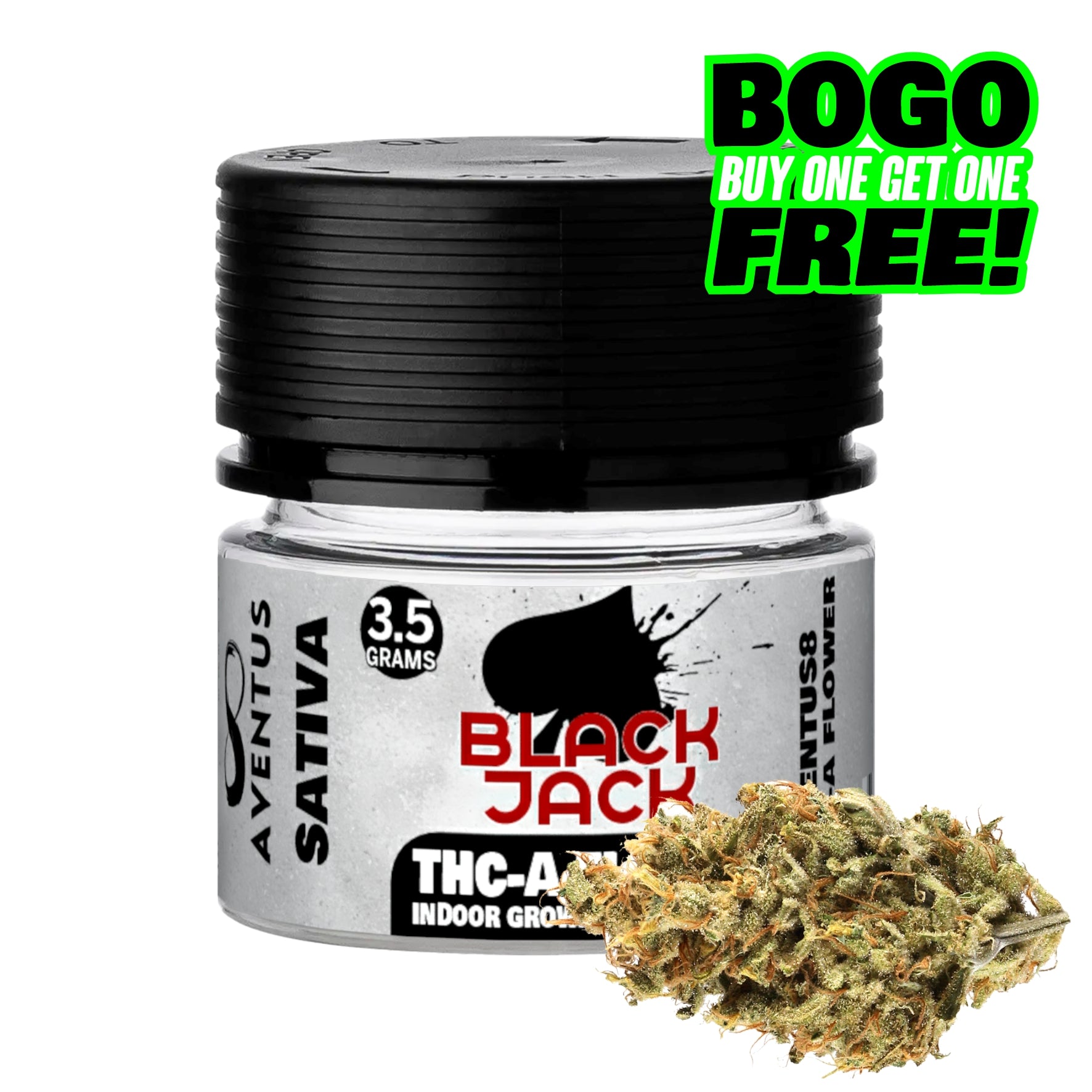 AVENTUS8 THC-A FLOWER Black Jack 3.5g - Hybrid