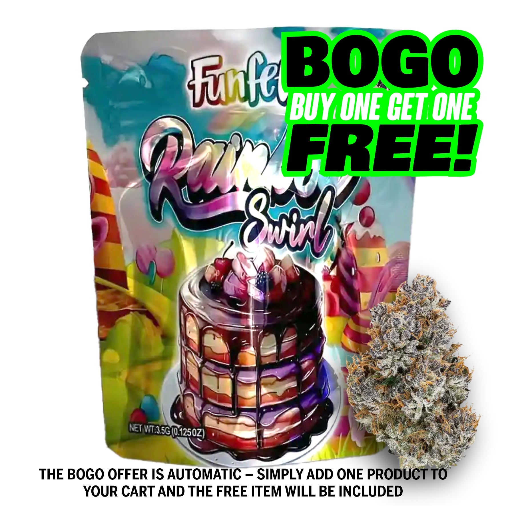 Funfetti Rainbow Swirl THCA Flower – 3.5g Premium Indoor