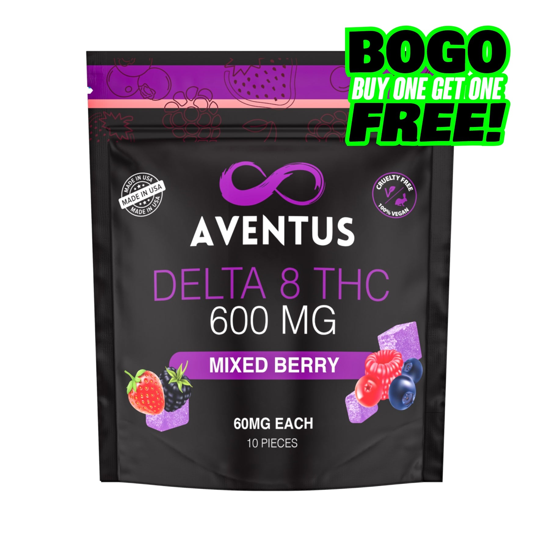DELTA 8 THC INFUSED GUMMIES MIXED BERRY 600mg