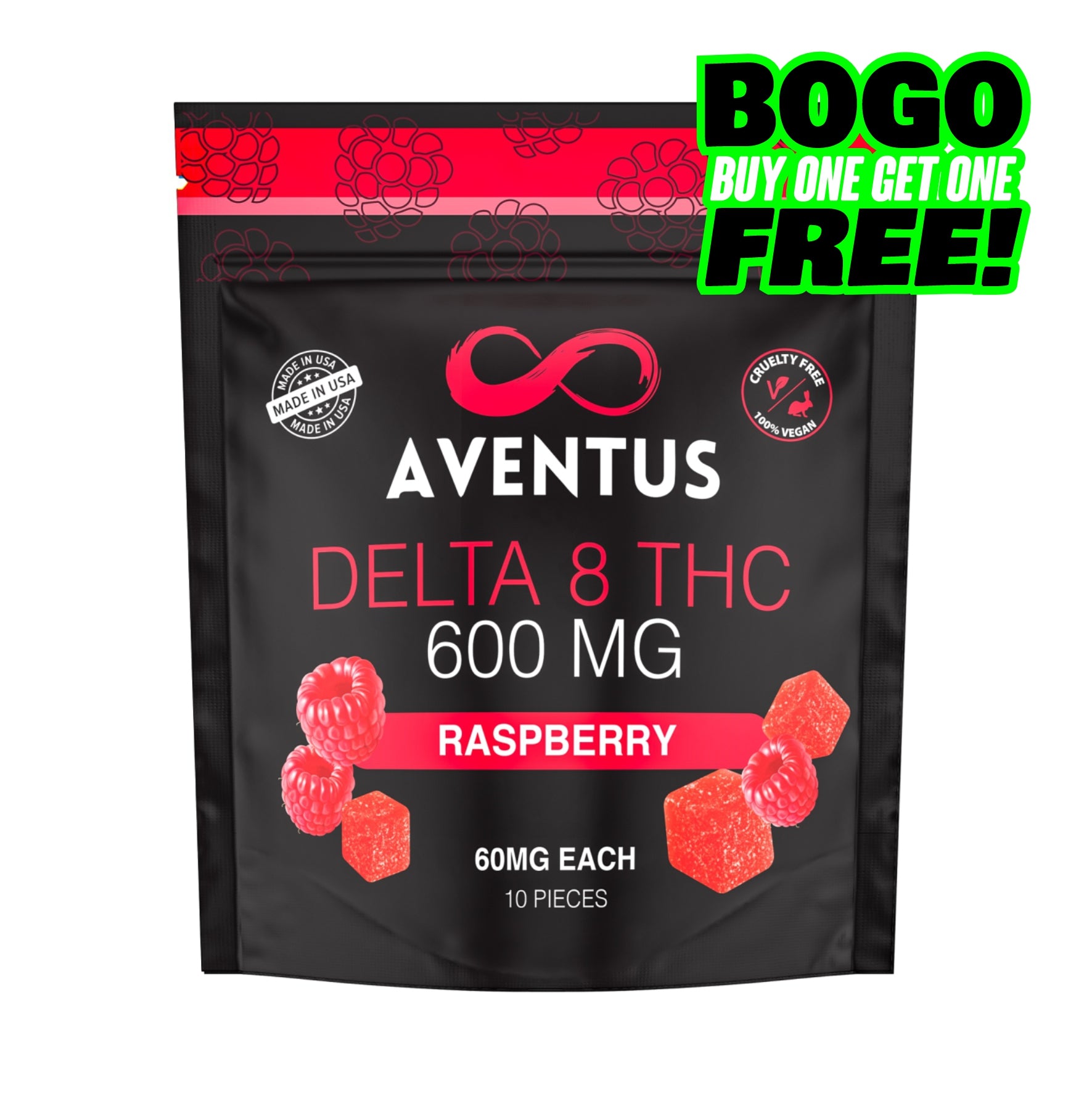 DELTA 8 THC INFUSED GUMMIES RASPBERRY 600mg