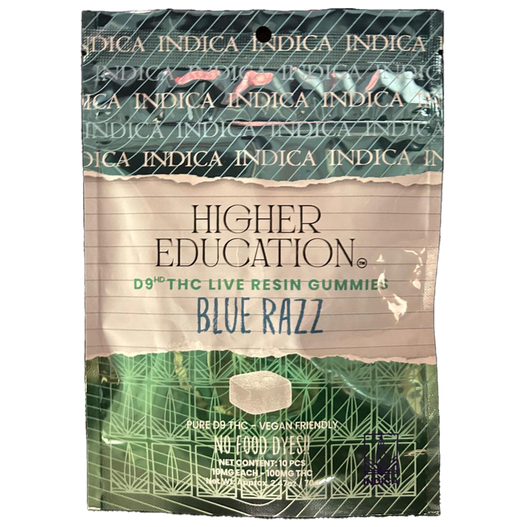Higher Education™ D9 THC Live Resin Gummies | 100MG Blue razz - Indica