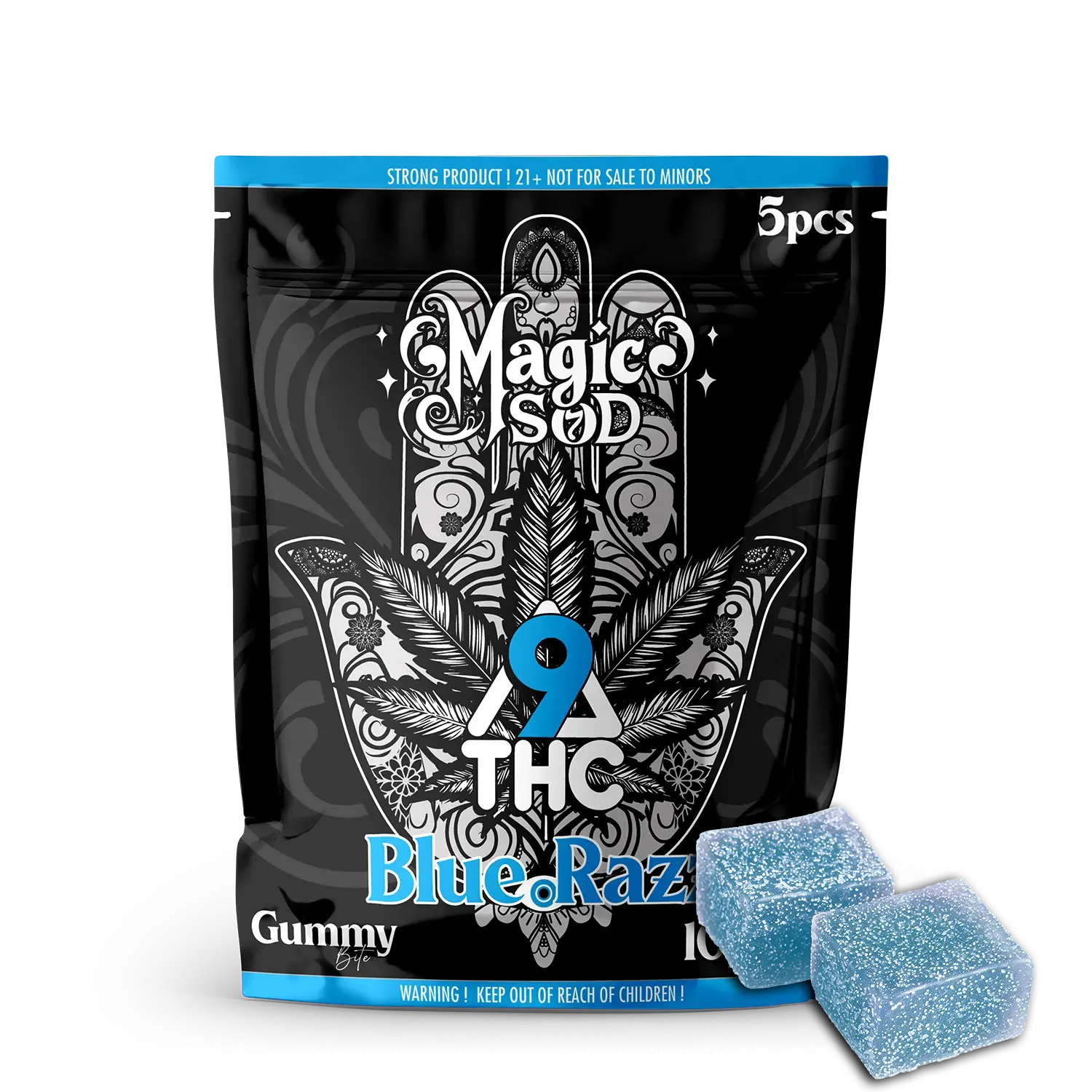 MAGICSOD D9 THC Blue Razz Gummies (5pcs)
