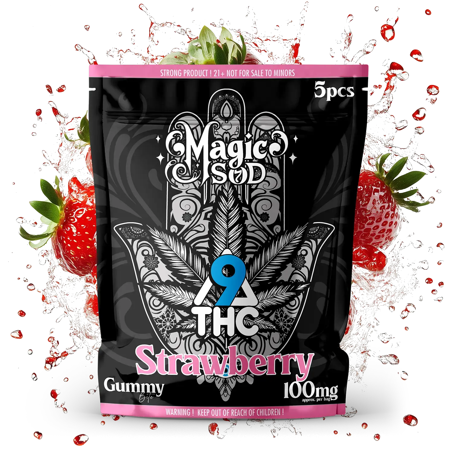 MAGICSOD D9 THC Strawberry Gummies (5pcs)