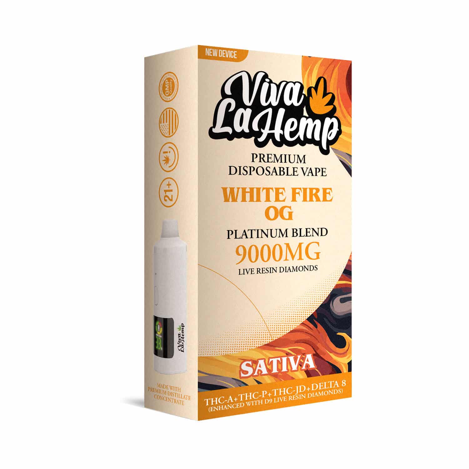 Platinum Blend – Disposable Vape White Fire OG 9ML – Sativa
