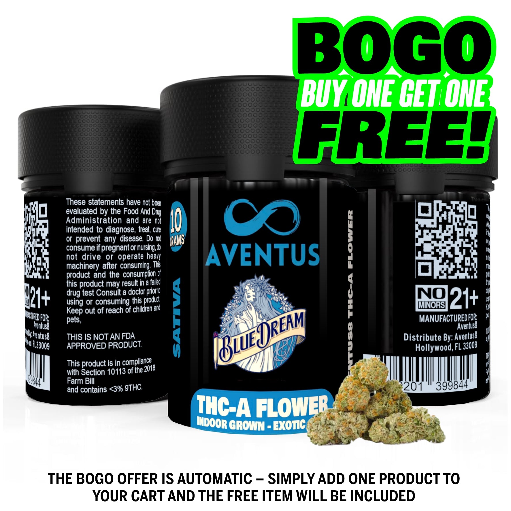 AVENTUS8 THC-A Flower Blue Dream 10g