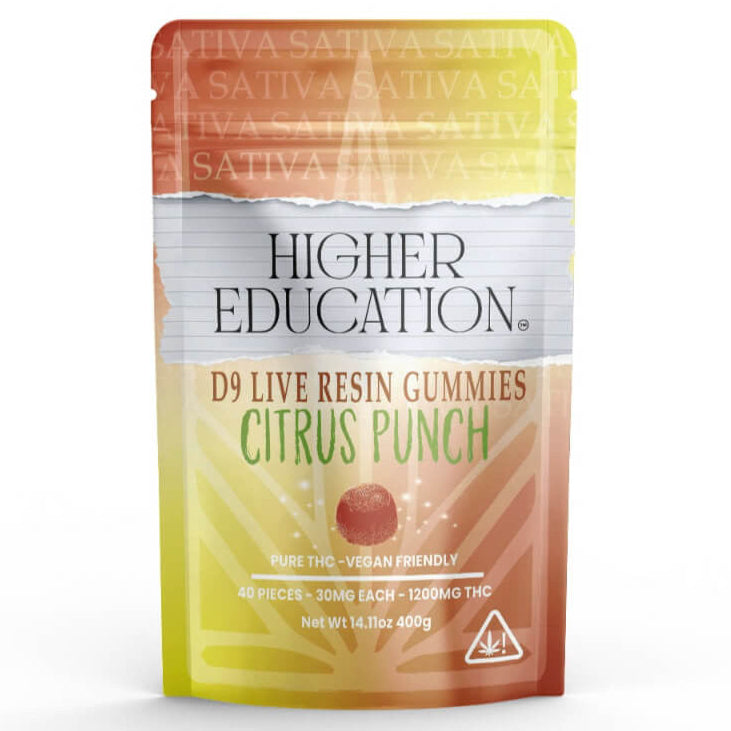 Higher Education D9 Live Resin Gummies | 1200MG Citrus Punch