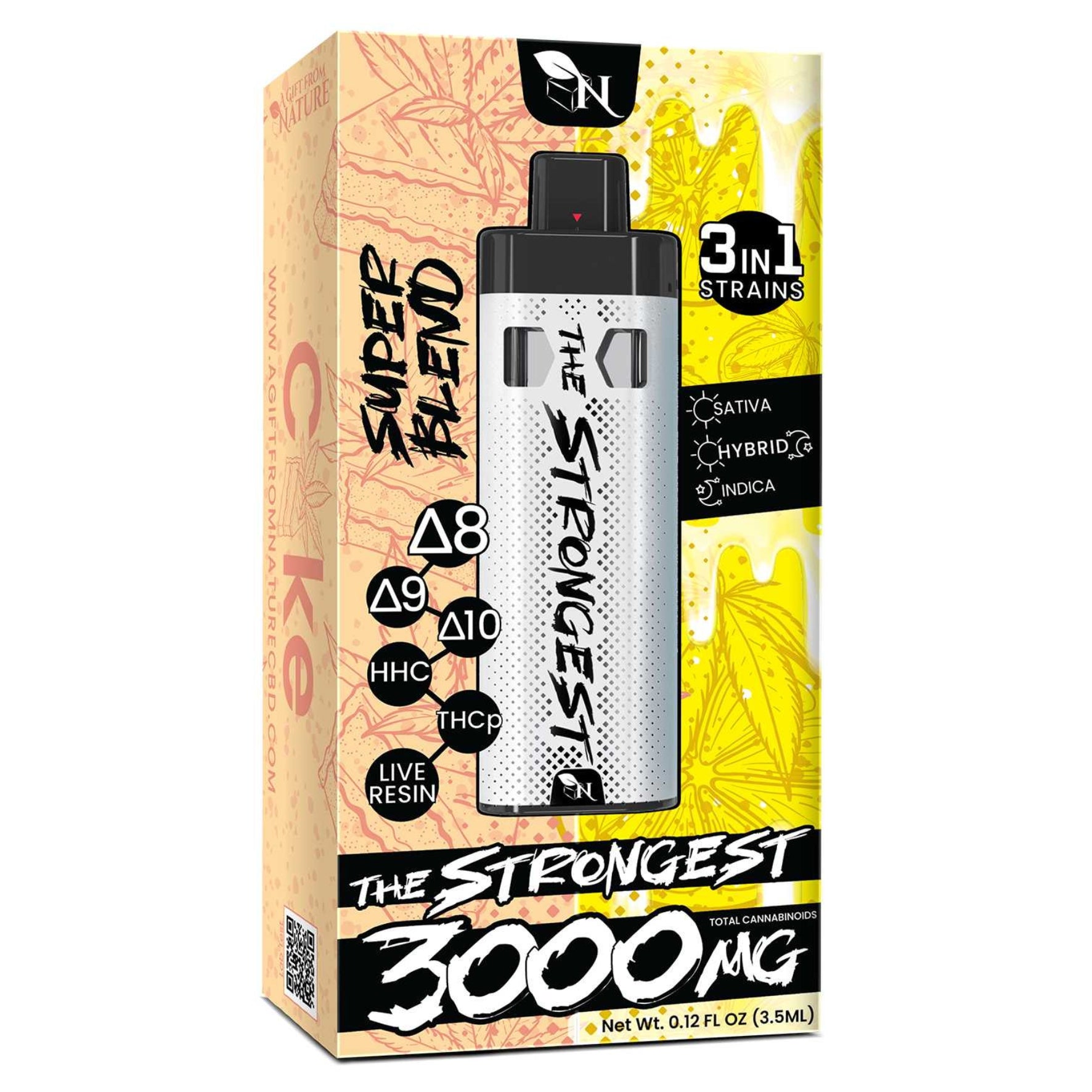 THE STRONGEST - SUPER BLEND THC 3000MG -CAKE/LEMON HEFTY - 3IN1 - Sativa - Hybrid - Indica