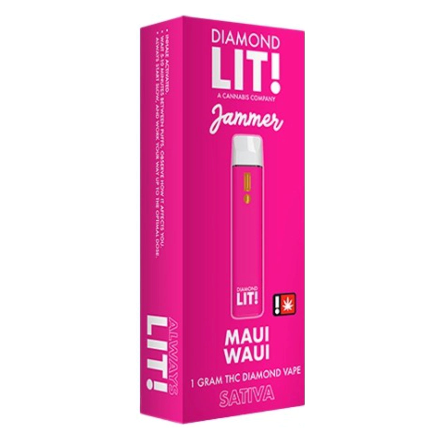 LIT! THC DIAMOND DISPOSABLE VAPE JAMMER 1G , MAUI WAUI - SATIVA LIT! THC DIAMOND DISPOSABLE VAPE JAMMER 1G , MAUI WAUI - SATIVA