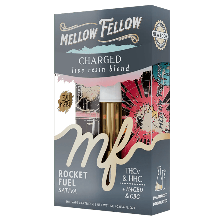 Mellow Fellow Charged Blend 1ml Live Resin Vape Cartridge - Rocket Fuel (Sativa)