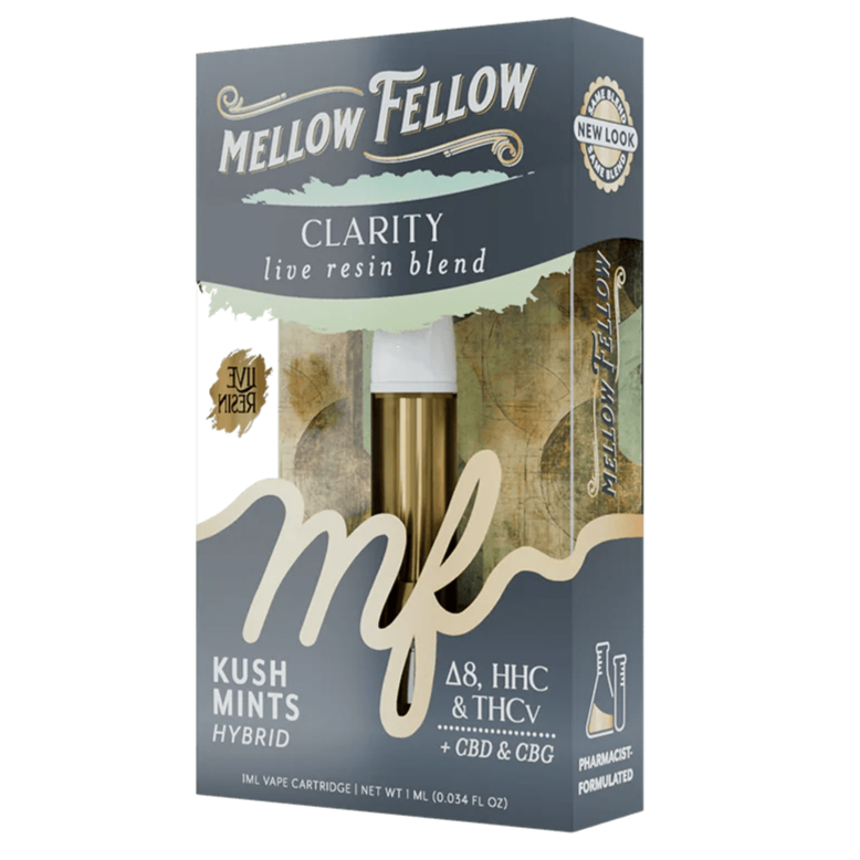 Mellow Fellow Clarity Blend 1ml Live Resin Vape Cartridge - Kush Mints (Hybrid)