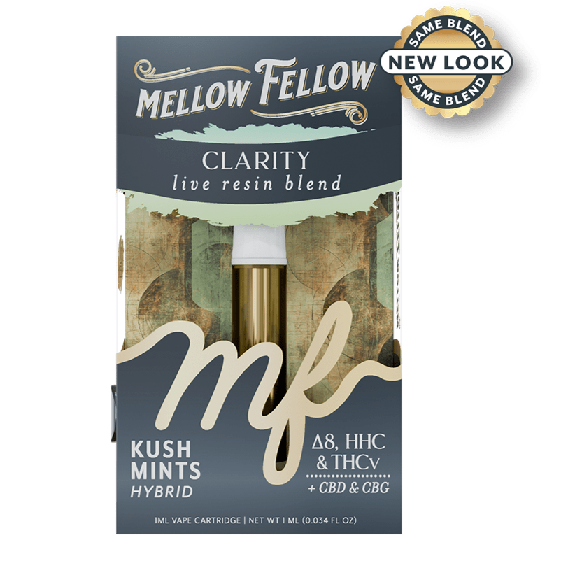 Mellow Fellow Clarity Blend 1ml Live Resin Vape Cartridge - Kush Mints (Hybrid)