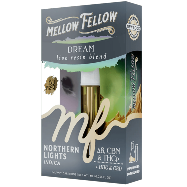 Mellow Fellow Dream Blend 1ml Live Resin Vape Cartridge - Northern Lights (Indica)