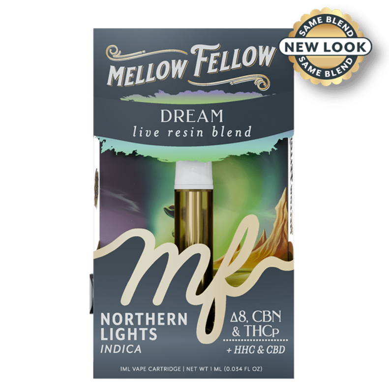 Mellow Fellow Dream Blend 1ml Live Resin Vape Cartridge - Northern Lights (Indica)