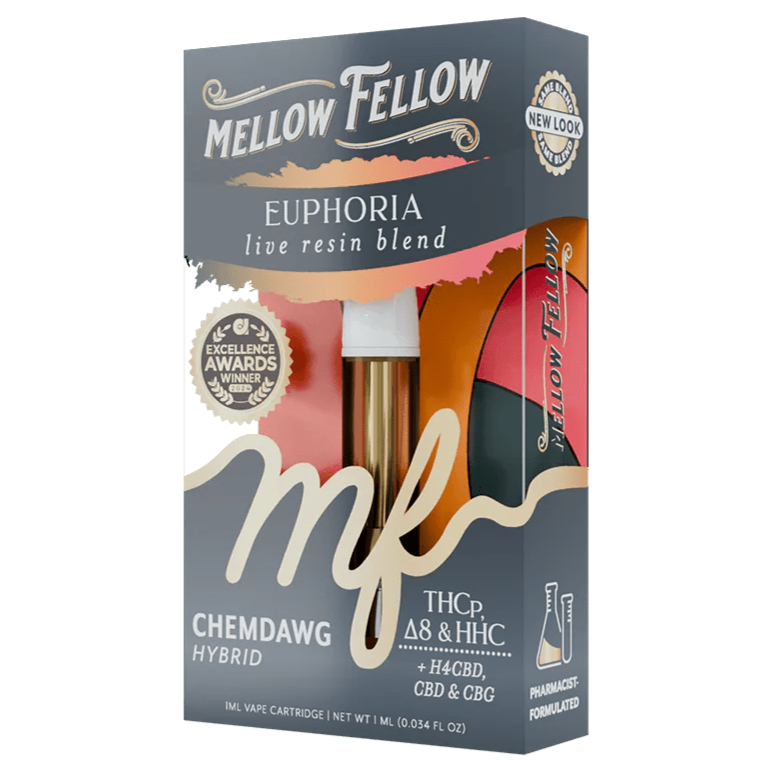 Mellow Fellow Euphoria Blend 1ml Live Resin Vape Cartridge - Chemdawg (Hybrid)