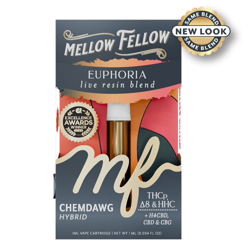 Mellow Fellow Euphoria Blend 1ml Live Resin Vape Cartridge - Chemdawg (Hybrid)