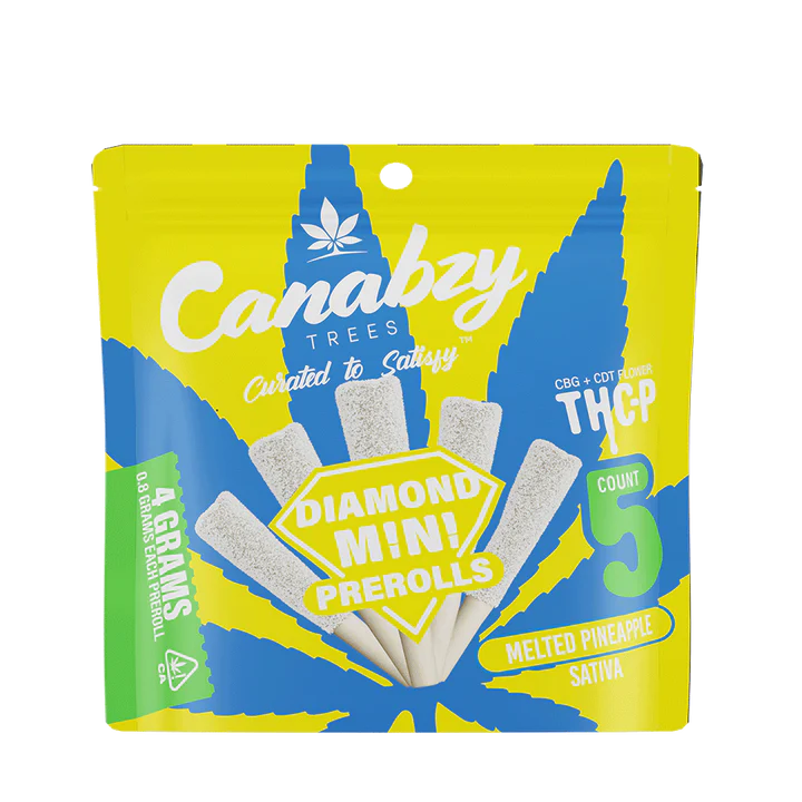 Canabzy THC-P Diamond Mini Preroll 4G 5ct - Melted Pineapple - Sativa