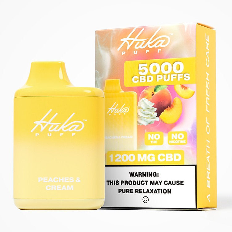 Hukapuff CBD Puff Vape 1200mg - Peaches & Cream - 5000 Puffs
