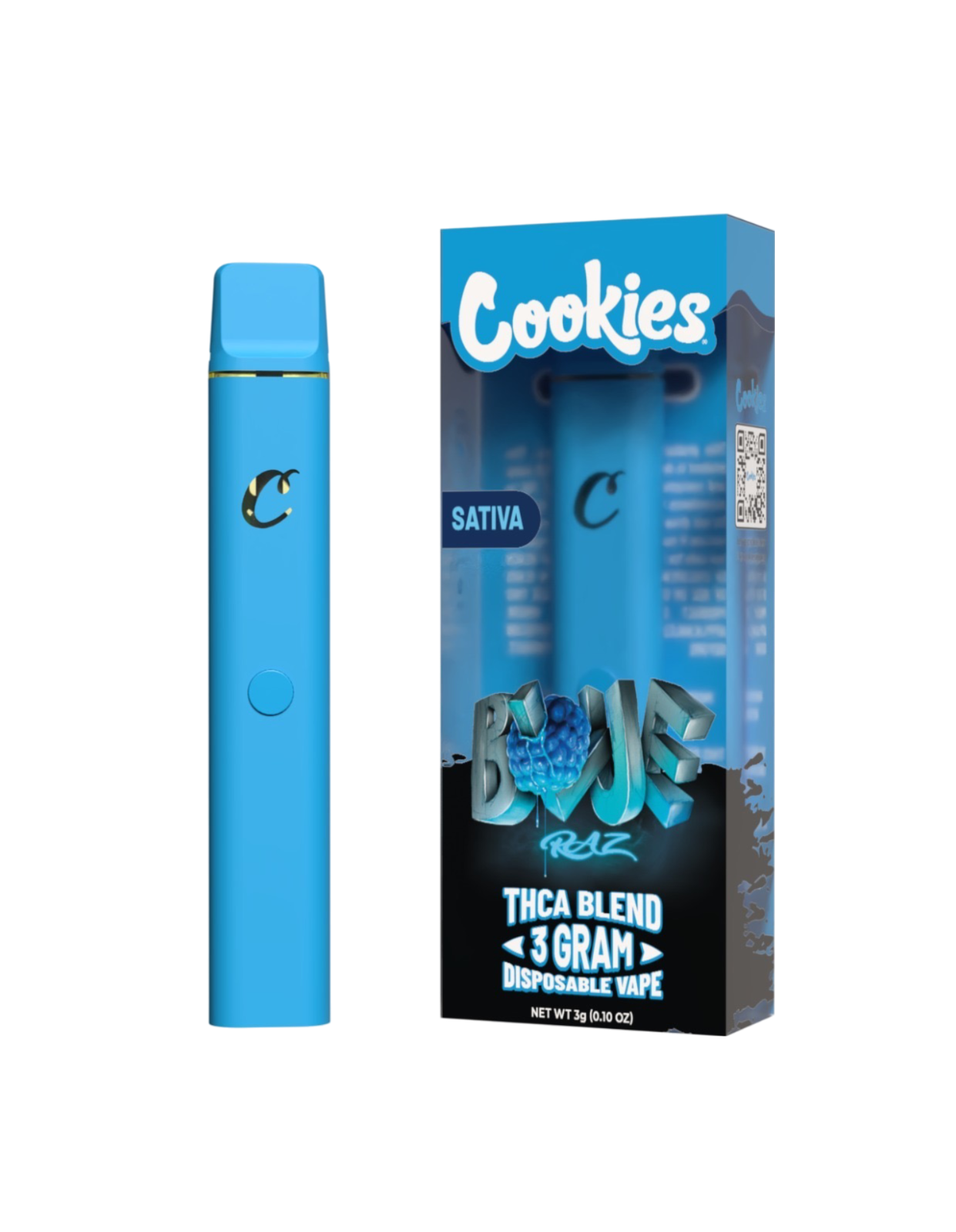 Cookies THC-A Blend Disposable vape 3G Blue Raz Sativa