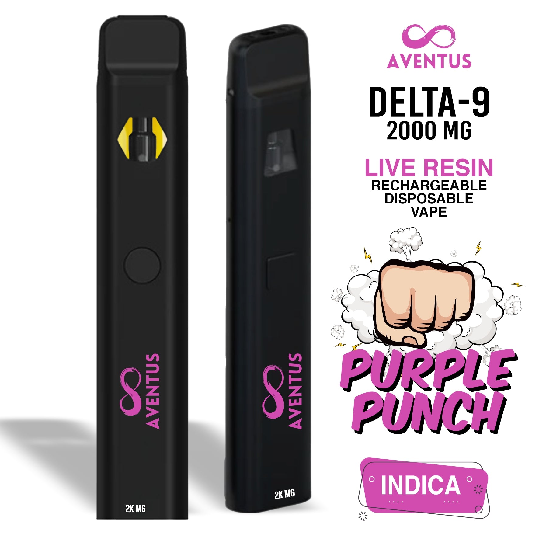 Disposable Vape 2G Delta 9 Purple Punch Indica