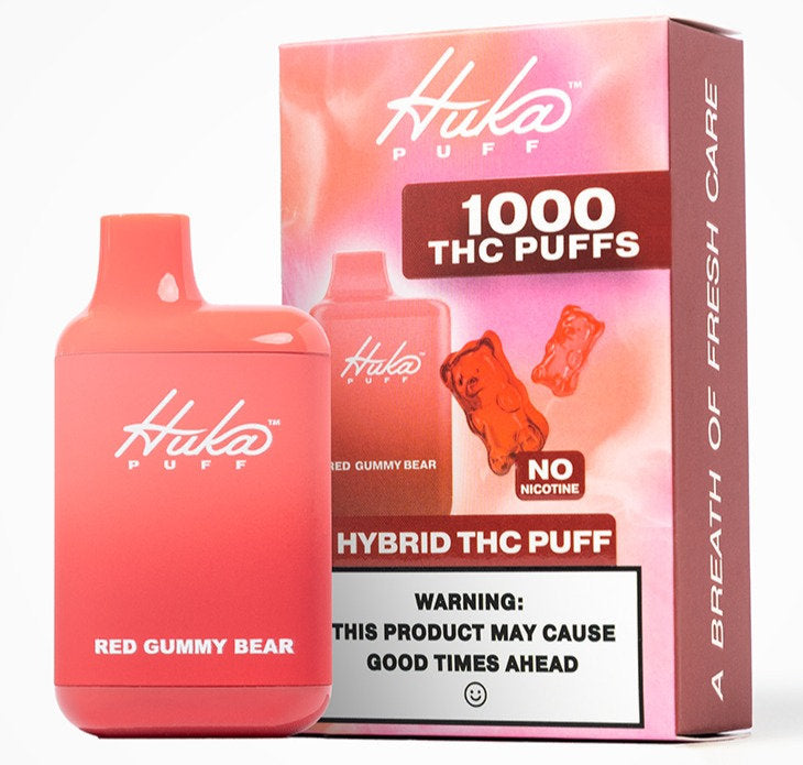 Hukapuff CBD Puff Vape 1200mg - Red Gummy Bear - 1000 Puffs
