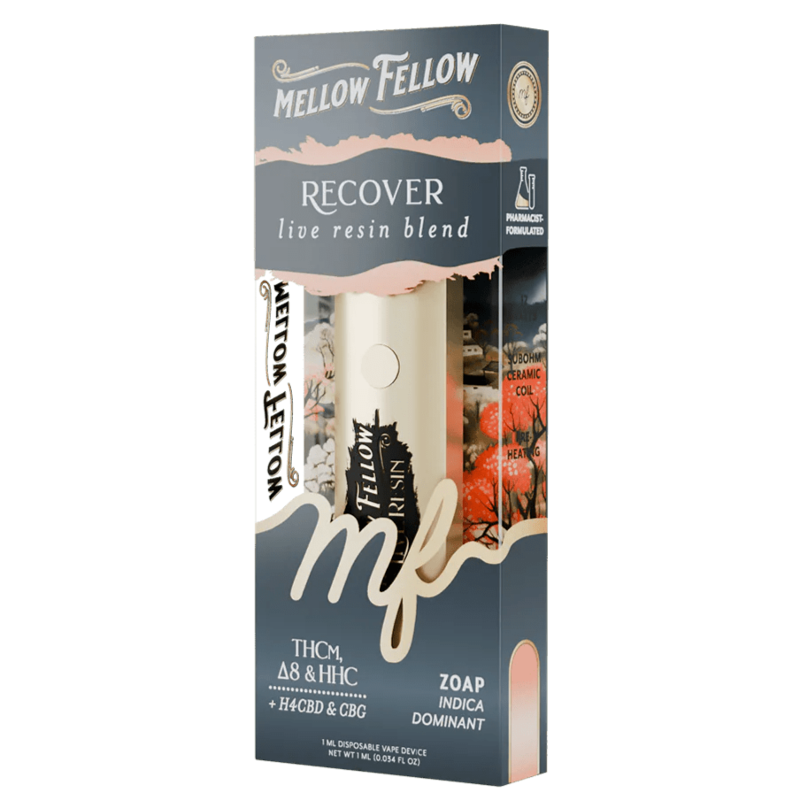 Mellow Fellow Recover Blend - Live Resin 1ml Disposable Vape - Zoap (Indica Dominant)