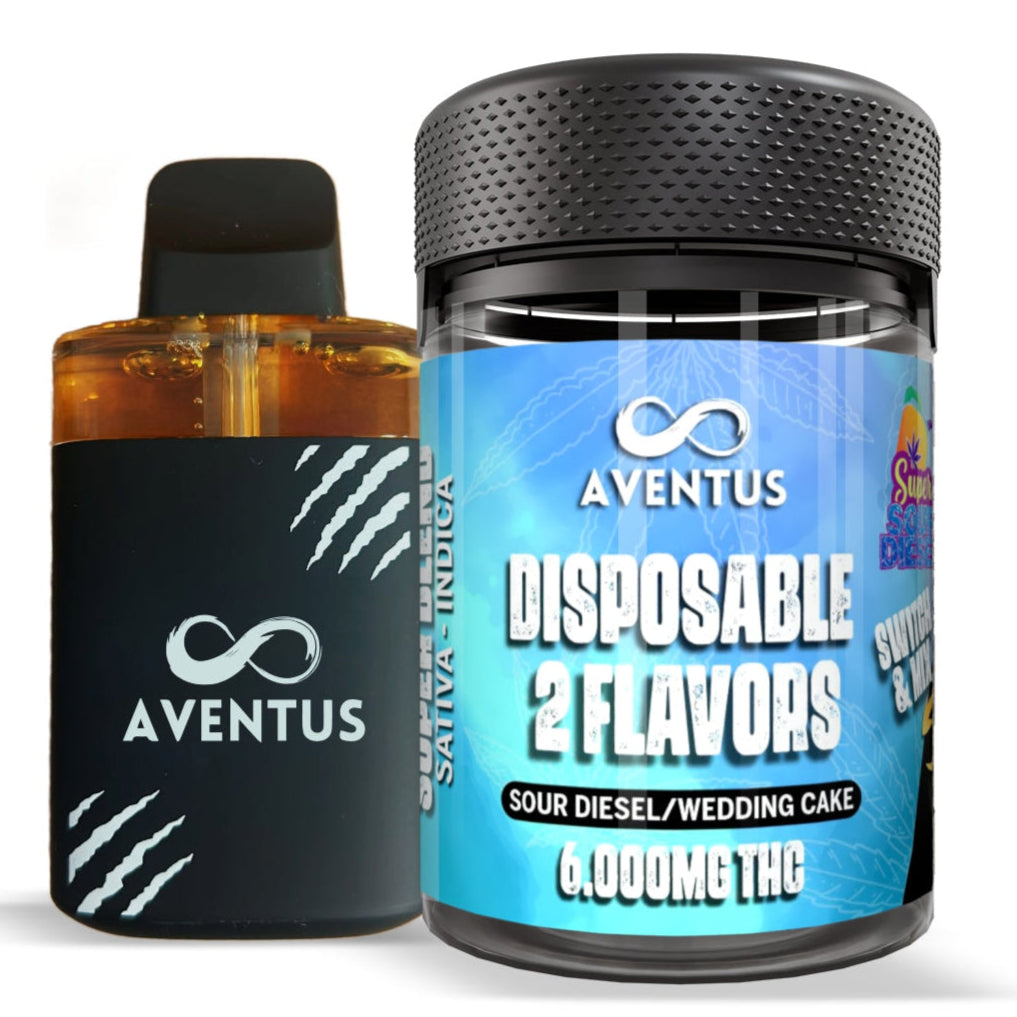 Dual Chamber Disposable Vape 6G. Delta 9 - Sour Diesel - Wedding Cake