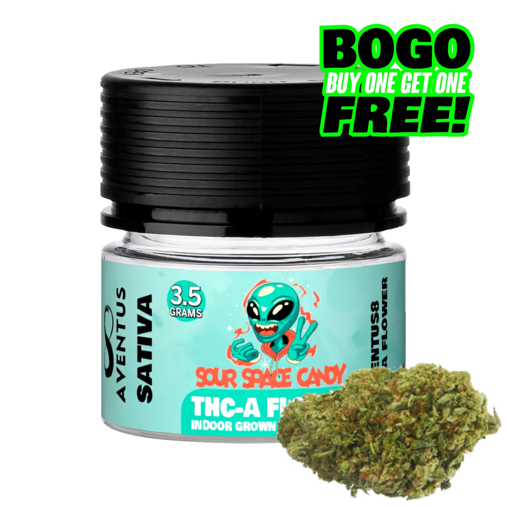 AVENTUS8 THC-A Flower Sour Space Candy 3.5g - Hybrid