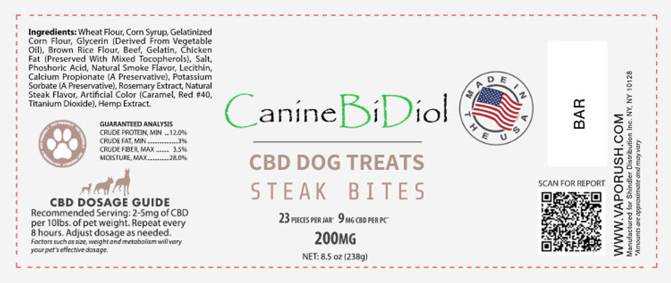 CanineBiDiol - CBD TREATS FOR DOGS STEAK BITES