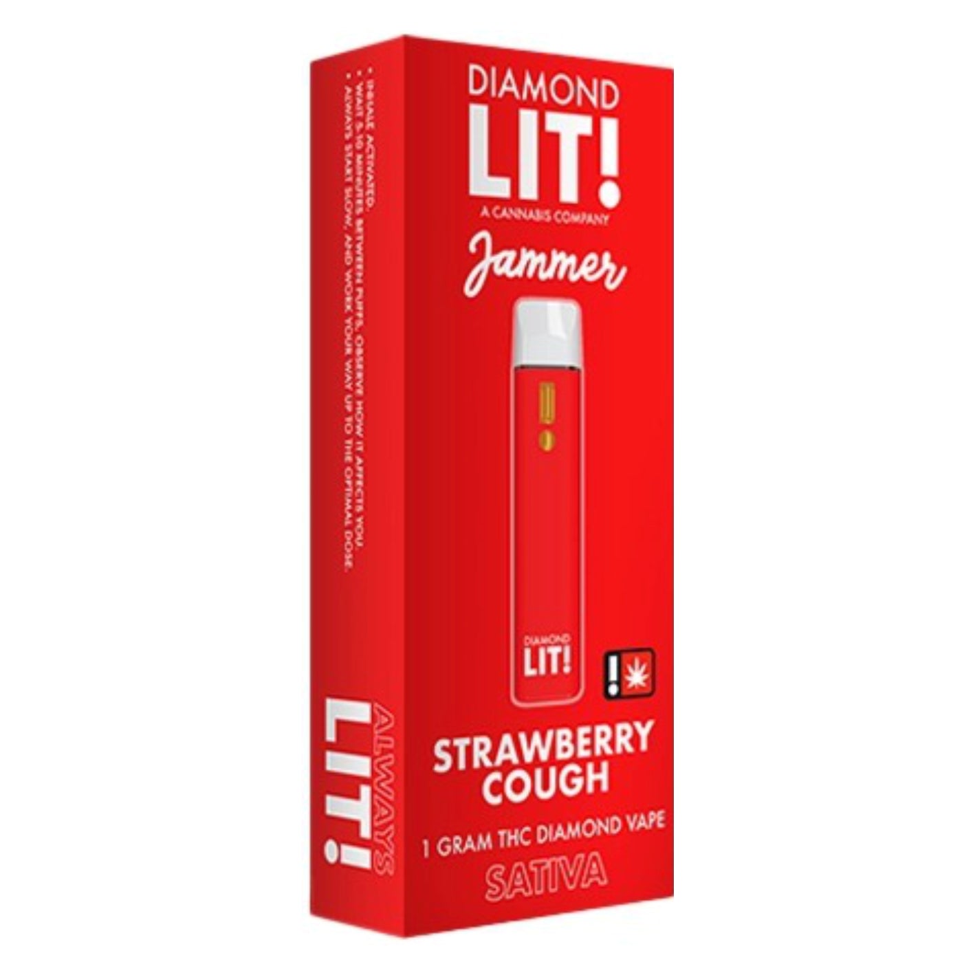 LIT! THC DIAMOND DISPOSABLE VAPE JAMMER 1G , STRAWBERRY COUGH - SATIVA