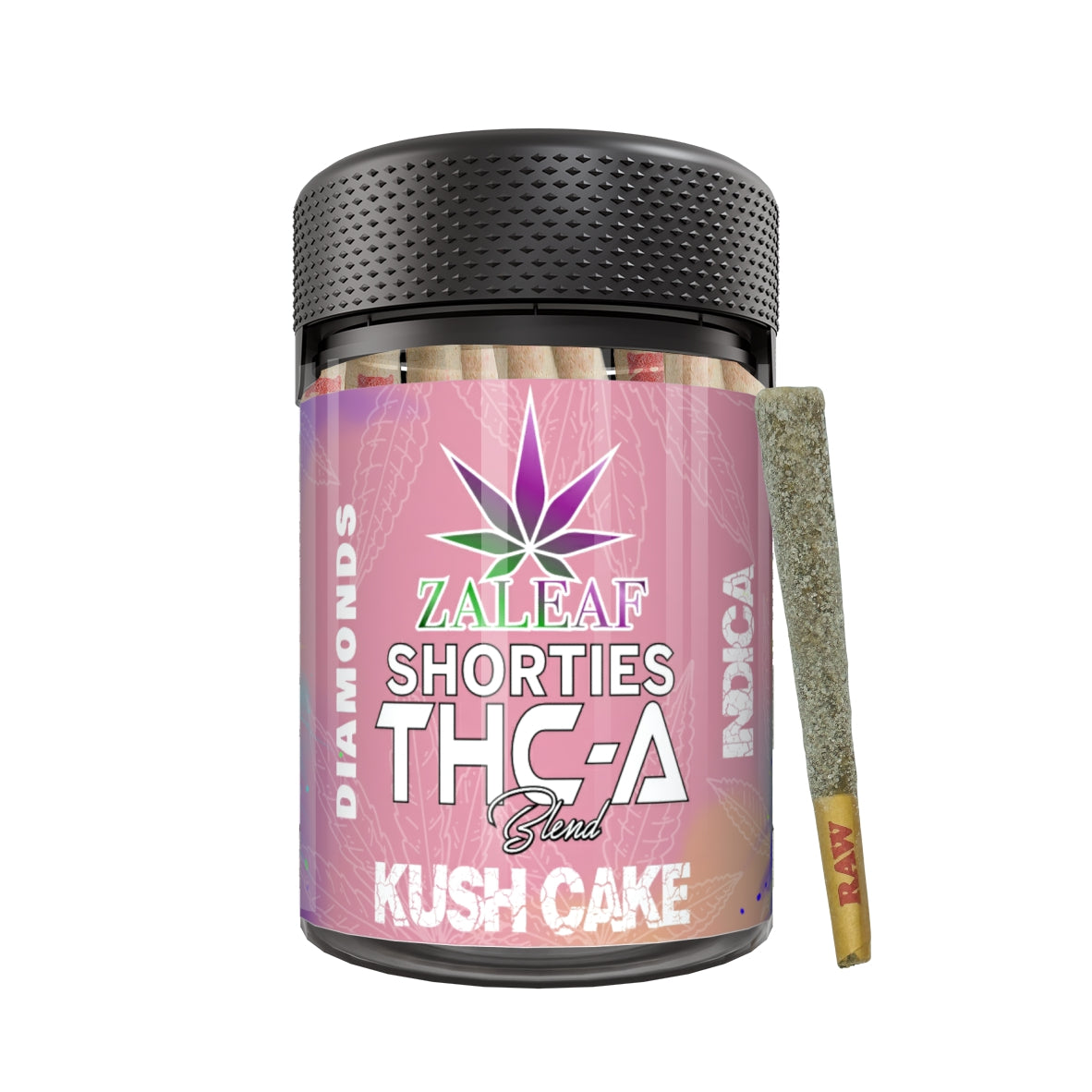 Zaleaf Shorties – 1 g Diamond Coated THCP Pre-Rolls (10-Pack) Kush Cake - Indica