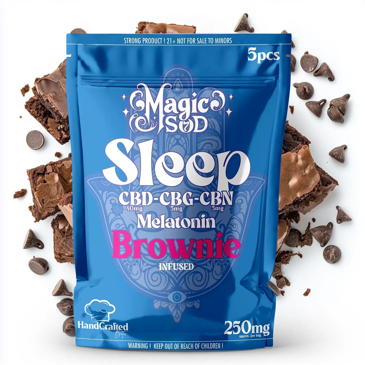 MAGICSOD Sleep Brownie infused with (CBD + CBG + CBN @ 750mg) + Melatonin