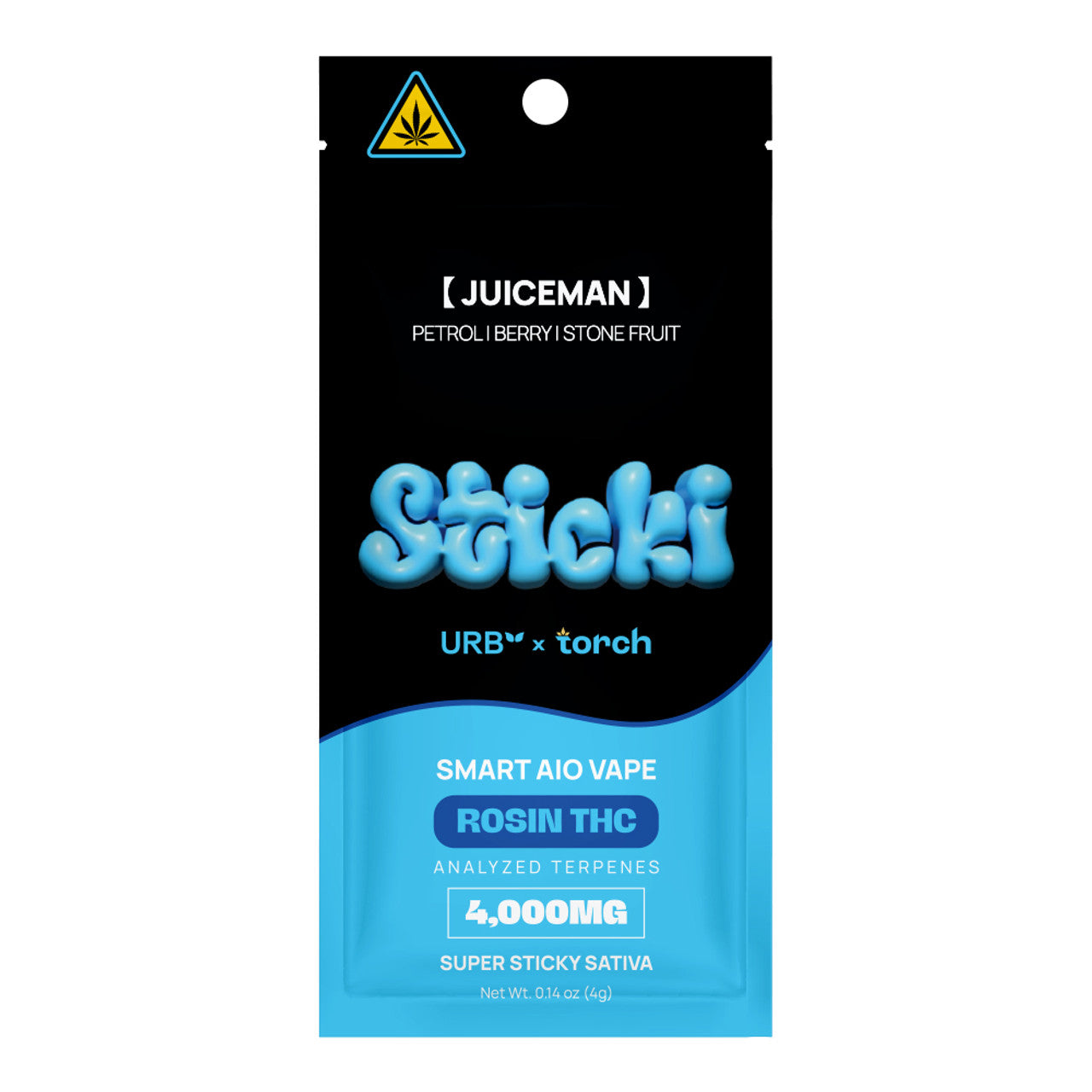 Sticki by URB x TORCH Smart AIO Vape 4000mg Rosin THC Juiceman