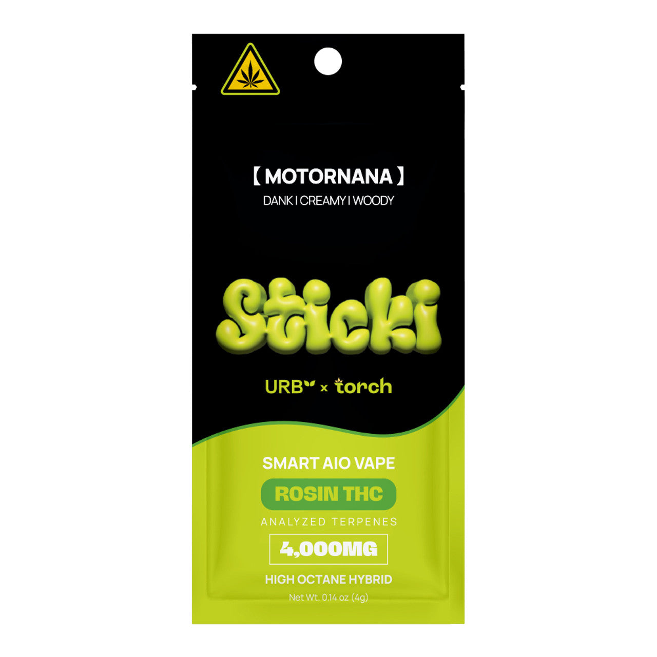 Sticki by URB x TORCH Smart AIO Vape 4000mg Rosin THC Motornana