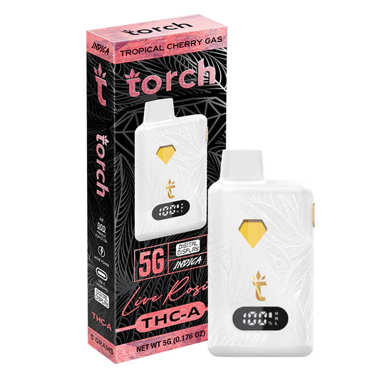 Live Rosin TROPICAL CHERRY GAS INDICA Torch THC-A Disposable Vape 5g