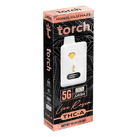 Live Rosin HONOLULU HAZE SATIVA Torch THC-A Disposable Vape 5g