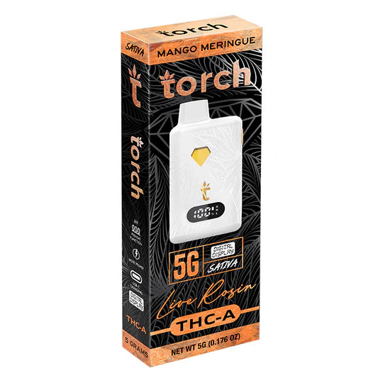 Live Rosin MANGO MERINGUE SATIVA Torch THC-A Disposable Vape 5g