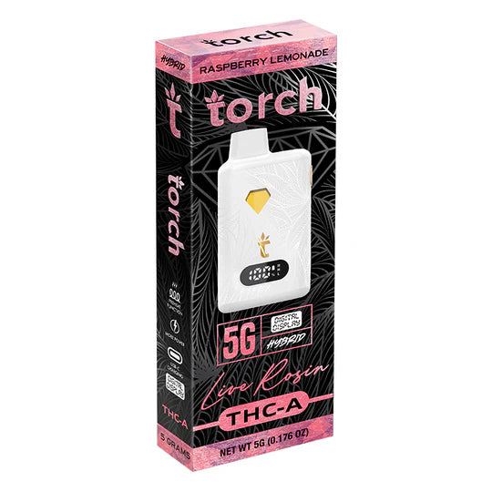 Live Rosin RASPBERRY LEMONADE HYBRID Torch THC-A Disposable Vape 5g