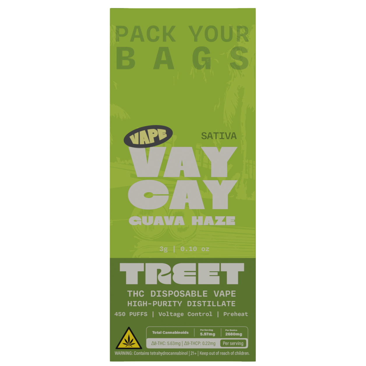 TREET 3G THC DISPOSABLE VAPE – VAY CAY GUAVA HAZE (SATIVA)