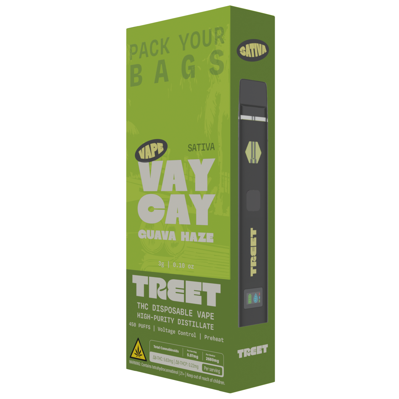 TREET 3G THC DISPOSABLE VAPE – VAY CAY GUAVA HAZE (SATIVA)
