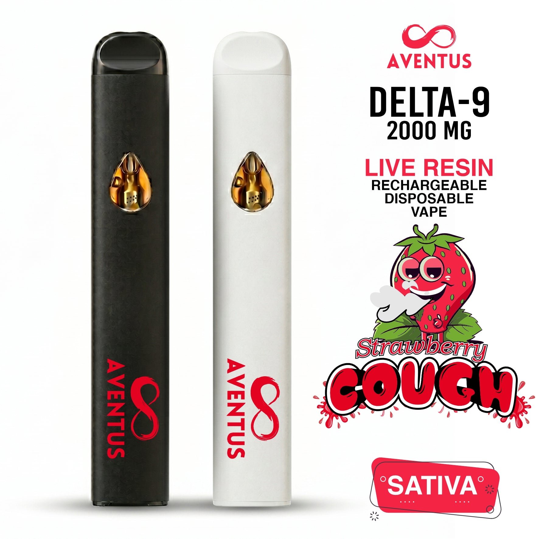 Disposable Vape 2G Delta 9 Strawberry Cough Sativa