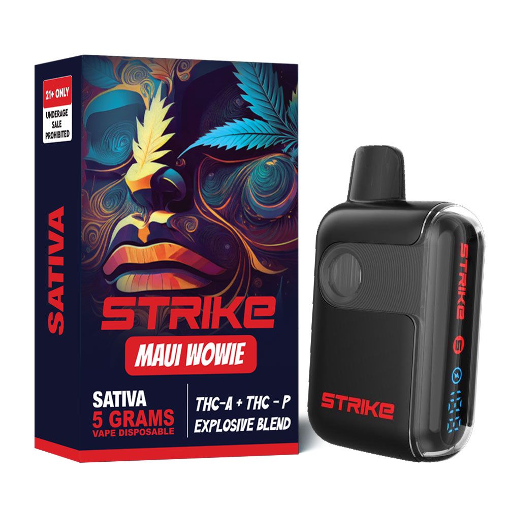STRIKE THC-A EXPLOSIVE BLEND 5G VAPE DISPOSABLE MAUI WOWIE - SATIVA