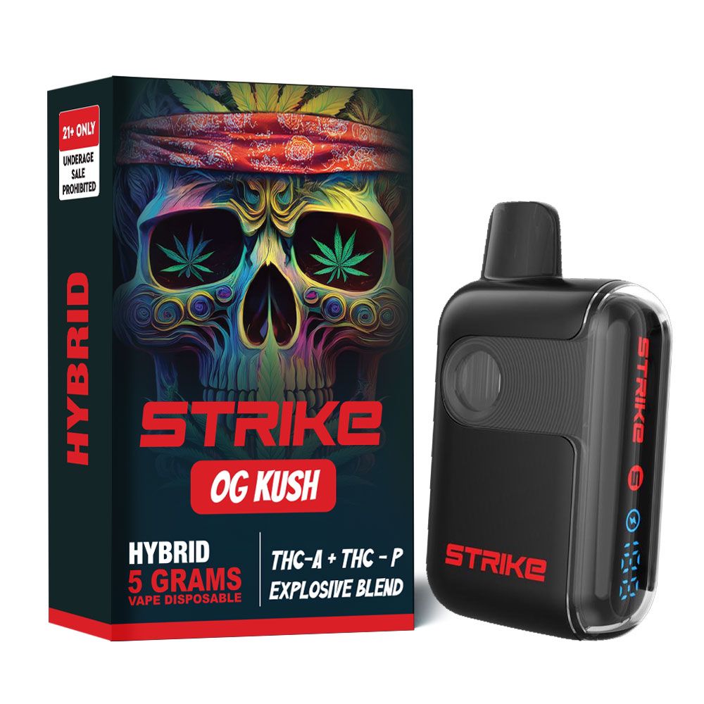 STRIKE THC-A EXPLOSIVE BLEND 5G VAPE DISPOSABLE OG KUSH - HYBRID STRIKE THC-A EXPLOSIVE BLEND 5G VAPE DISPOSABLE OG KUSH - HYBRID