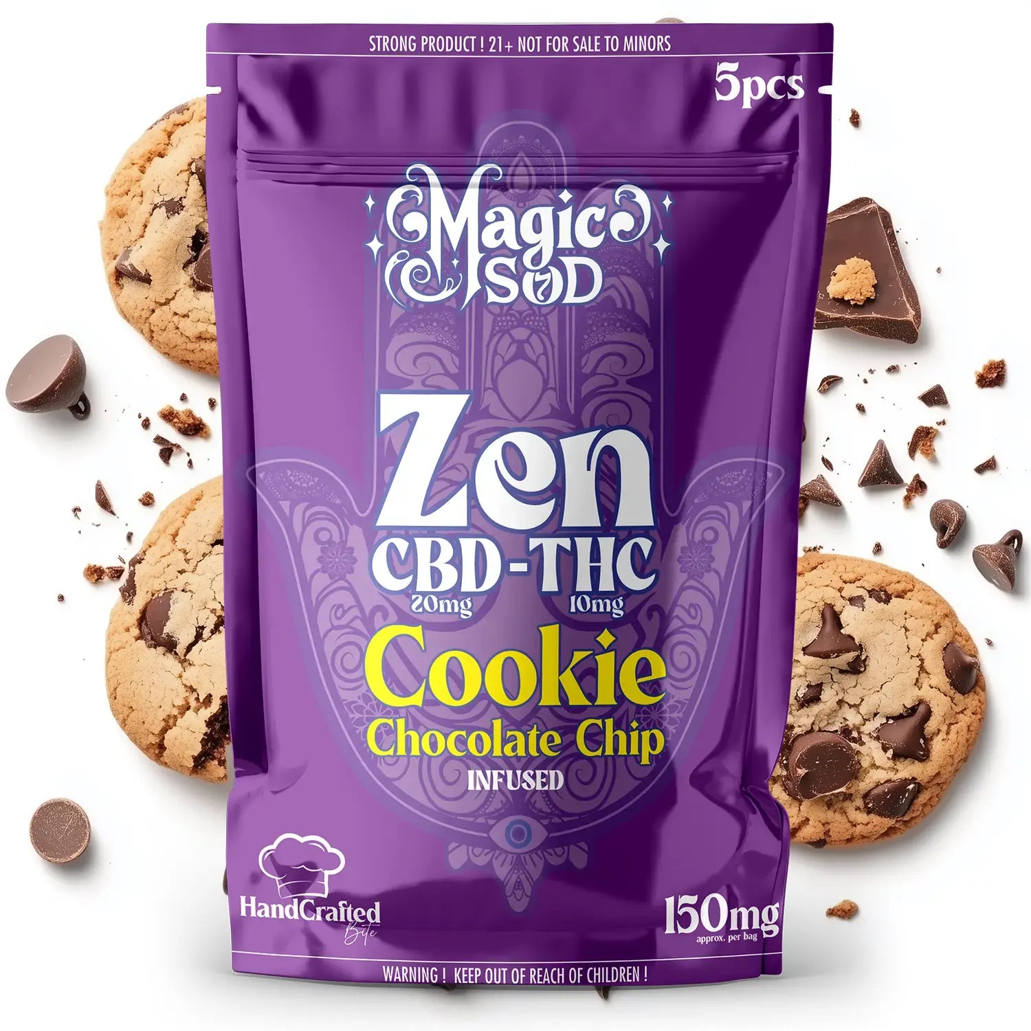 MAGICSOD ZEN CBD-THC COOKIE 150MG - CHOCOLATE CHIP