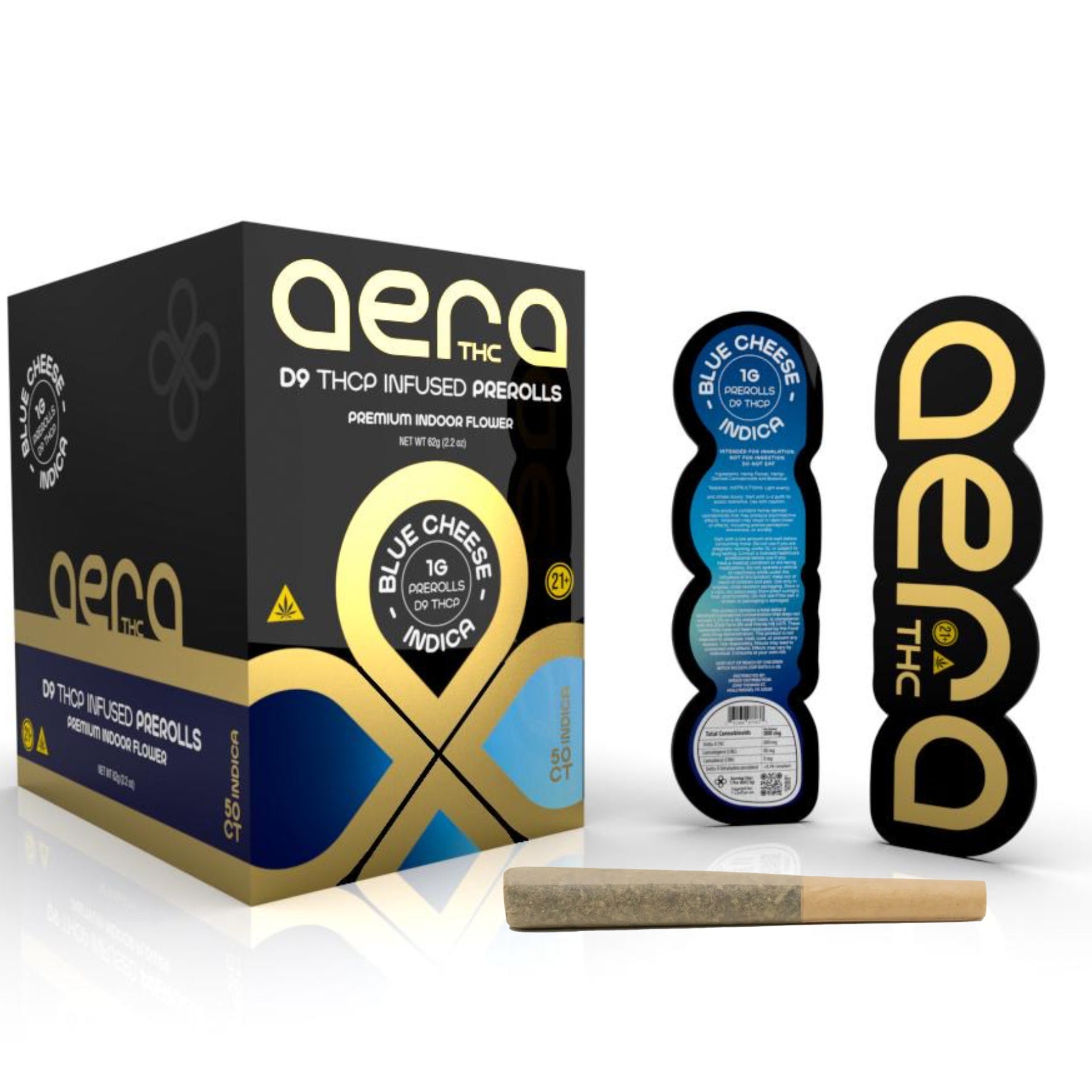 Aera THC – Blue Cheese D9 THCP Infused Prerolls IG (Indica)