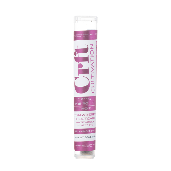 CRFT Cultivation THCP Prerolls – 2 x 1.5g (3g Total) - Strawberry Shortcake (Indica)
