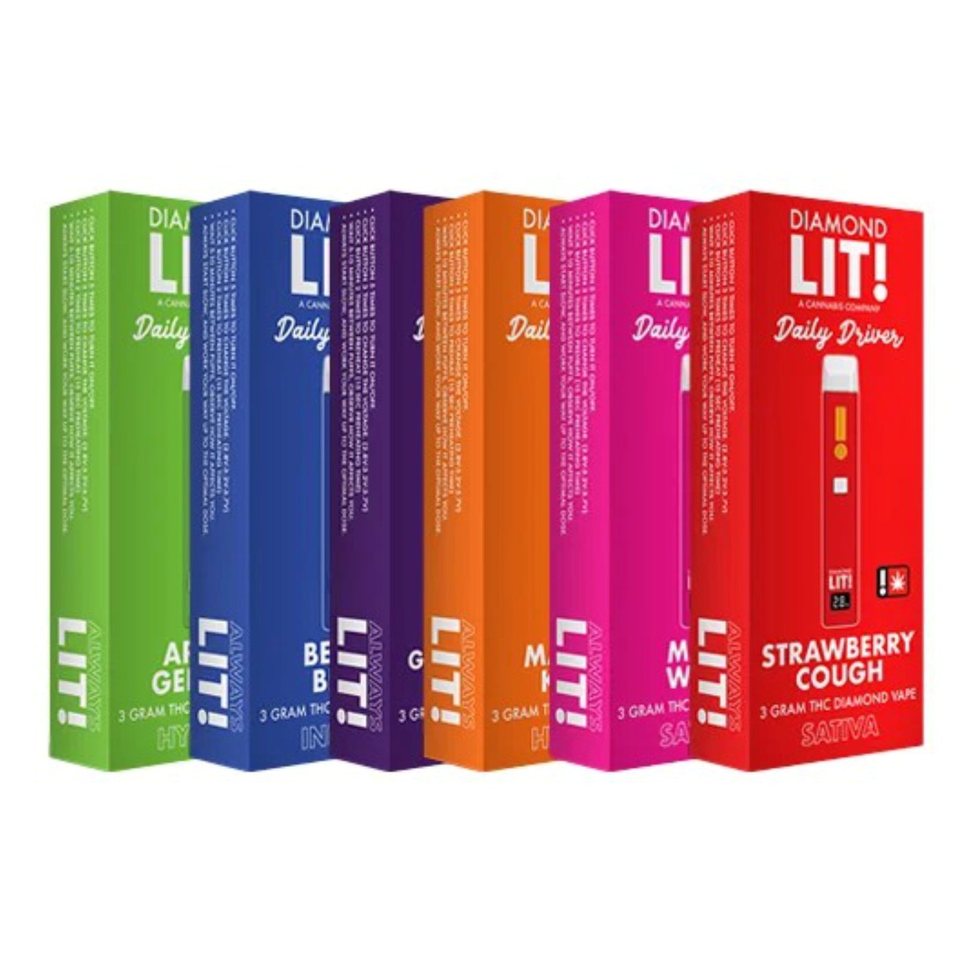 LIT! THC DIAMOND DISPOSABLE VAPE JAMMER 1G , BERRY BLUE - INDICA